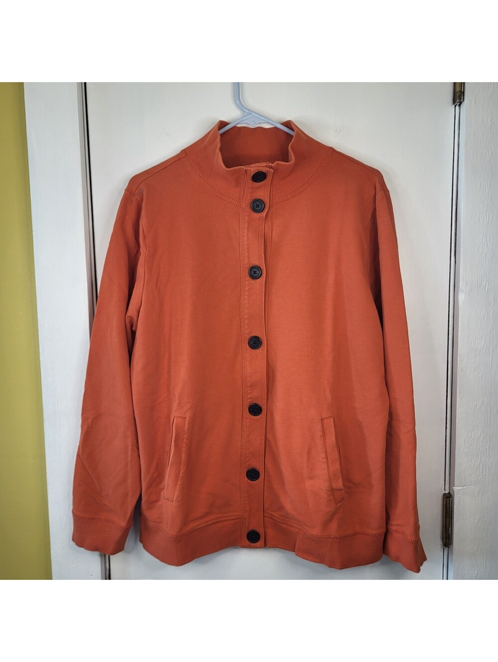 Liz Claiborne sport burnt orange Button down Front sweatshirt Jacket Womens XL
